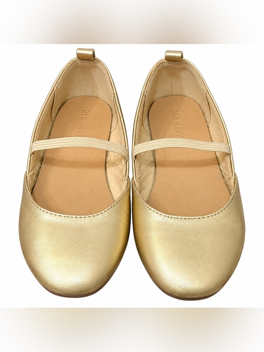 Old Navy Girls Gold Metallic Ballet Flats Mary Jane Shoes Size 11